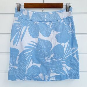 Vineyard Vines Women’s Leaf Print Cotton Lined Mini Skirt Size 0